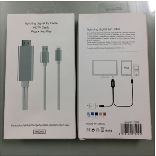 Dây chuyển đổi (HDTV) kết nối Iphone, Ipad (cổng lightning) với TV (cổng HDMI /Si18