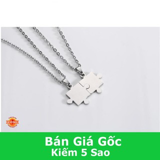 Dây chuyền cặp Sắt- Titan hình Mảnh Ghép [Ảnh thật]