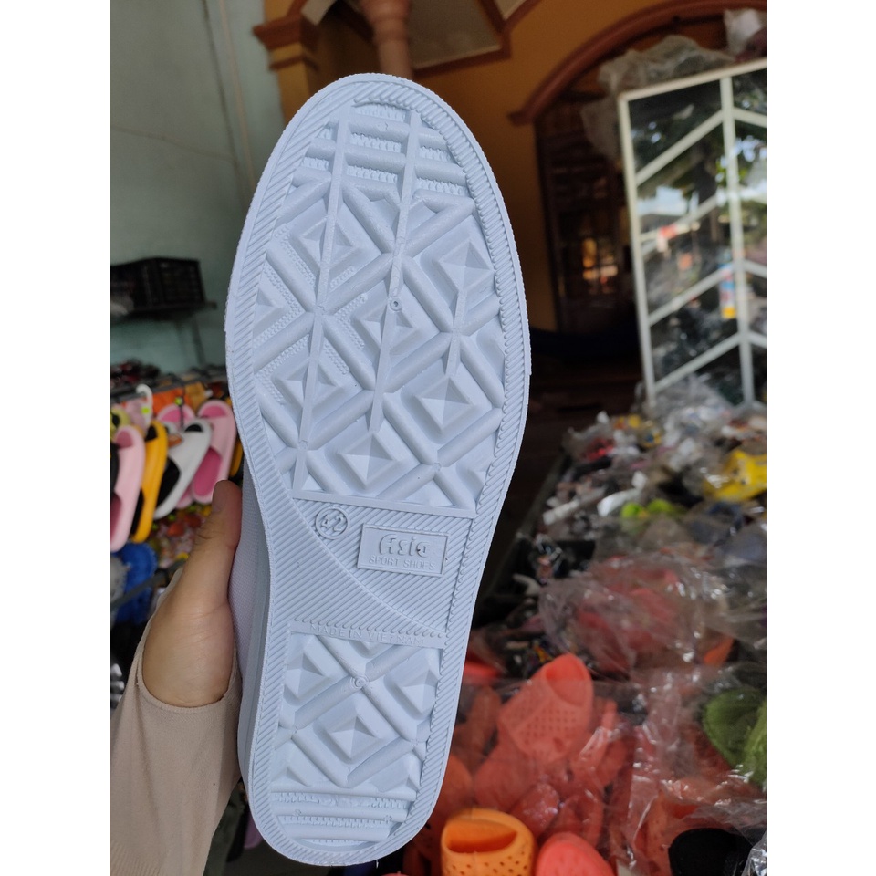 Giày Bata Asia trắng cột dây nam nữ siêu bền