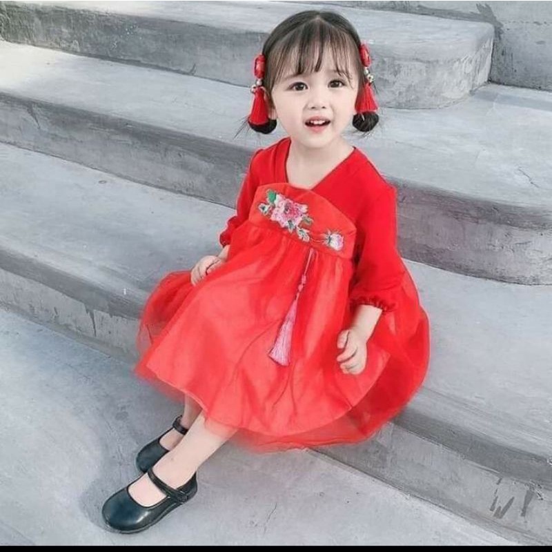 VÁY đần Hanbok cho bé gái.Váy trung thu. Váy đi tiệc. Váy đỏ dự tiệc xinh