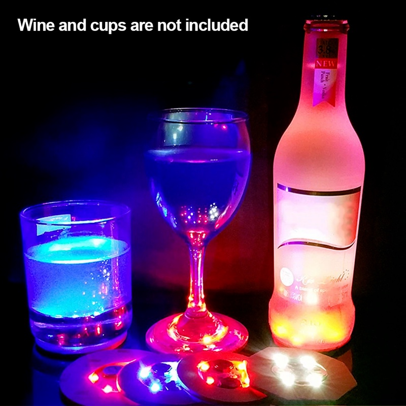 1 Miếng Lót Cốc Nước Tự Dính Có Đèn LED Sử Dụng Pin Cho Tiệc Giáng Sinh Halloween