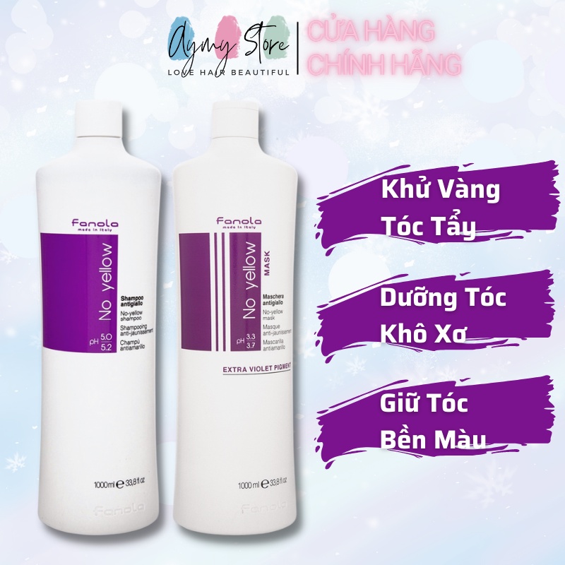 DẦU GỘI TÍM KHỬ VÀNG FANOLA NOYELLOW ITALY 1000ML CHÍNH HÃNG