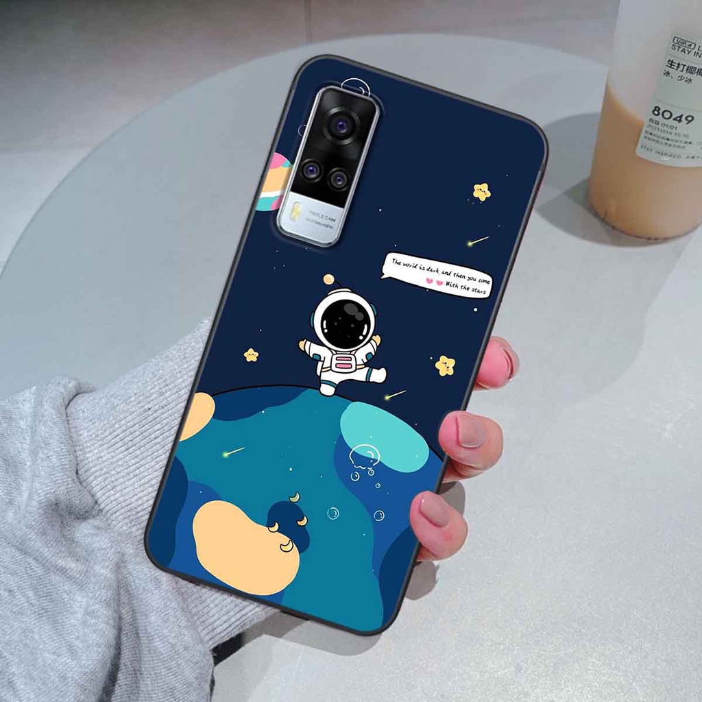Ốp Vivo Y51 2020 in hình vũ trụ, phi hành gia bầu trời cute dễ thương