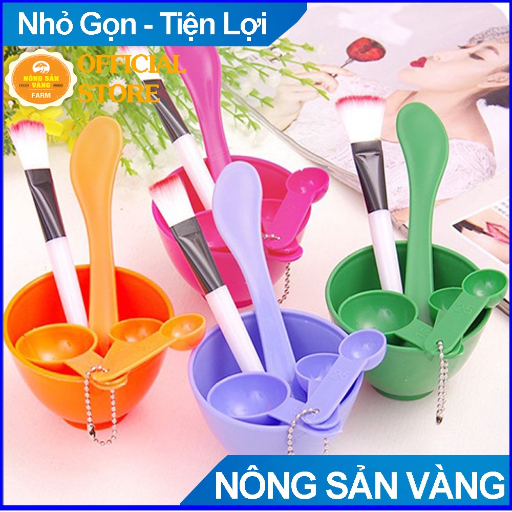 Bộ Dụng Cụ Trộn Mặt Nạ, Bát Trộn Mặt Nạ, Đắp Mặt 4 in 1