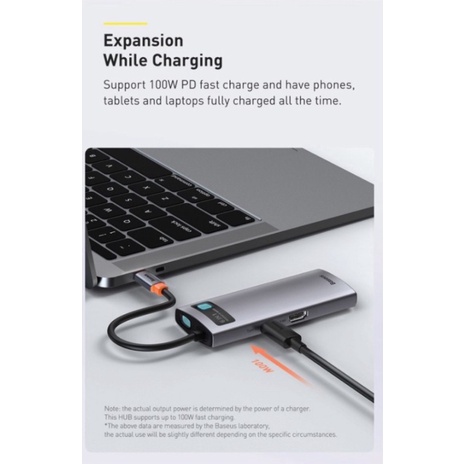 [6-in-1] Hub chuyển đa năng Baseus 6-in-1 Metal Gleam Series Multifunctional Docking Station