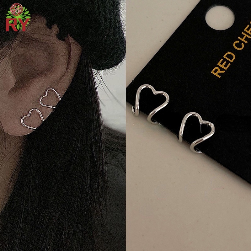 Bông Tai Hình Trái Tim Đơn Giản Phong Cách Hàn Quốc Cho Nữ Cr1