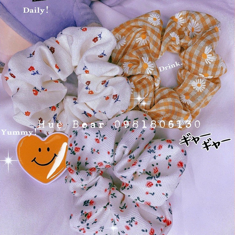 Thun cột tóc scrunchies đủ màu (ảnh thật shop tự chụp)