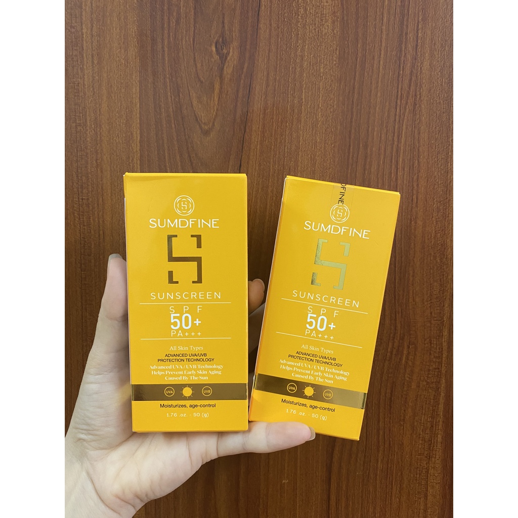 Kem chống nắng chính hãng SUMDFINE SPF 50+, PA+++ (50ml) - Chống lão hóa da, Sáng da, Kiềm dầu