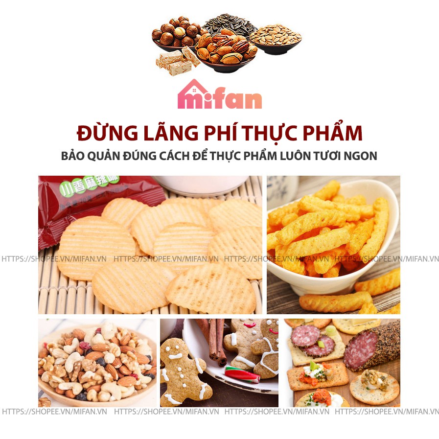 Nắp Kẹp Miệng Túi Thực Phẩm Mifan - Nắp Mở Tiện Lợi, Chống Ẩm, Chống Mốc, Bảo Quản Đồ Ăn, Đường, Sữa, Snack - Siêu Bền