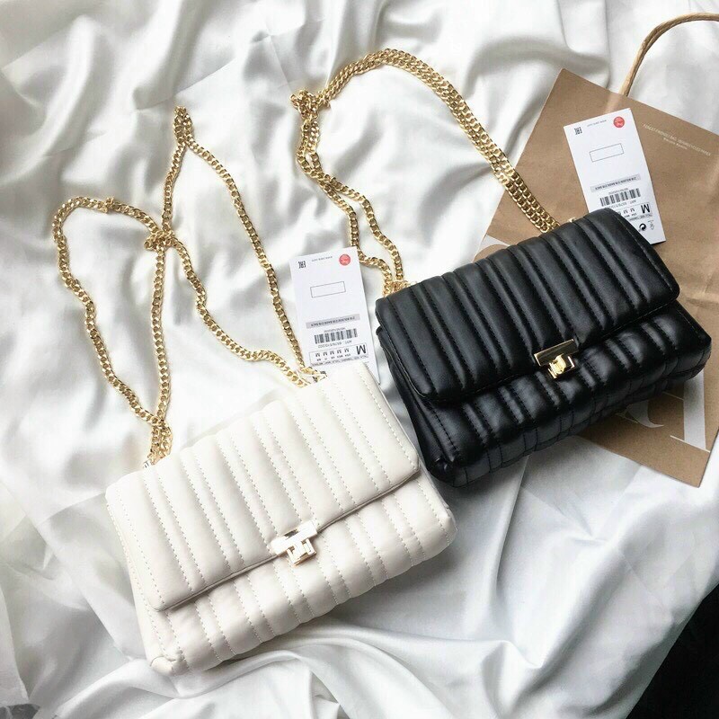 TÚI ZARA CHẦN SỌC SIZE TRUNG