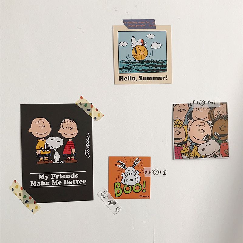 Bộ sticker "Snoopy và những người bạn" dùng để trang trí góc học tập, làm việc