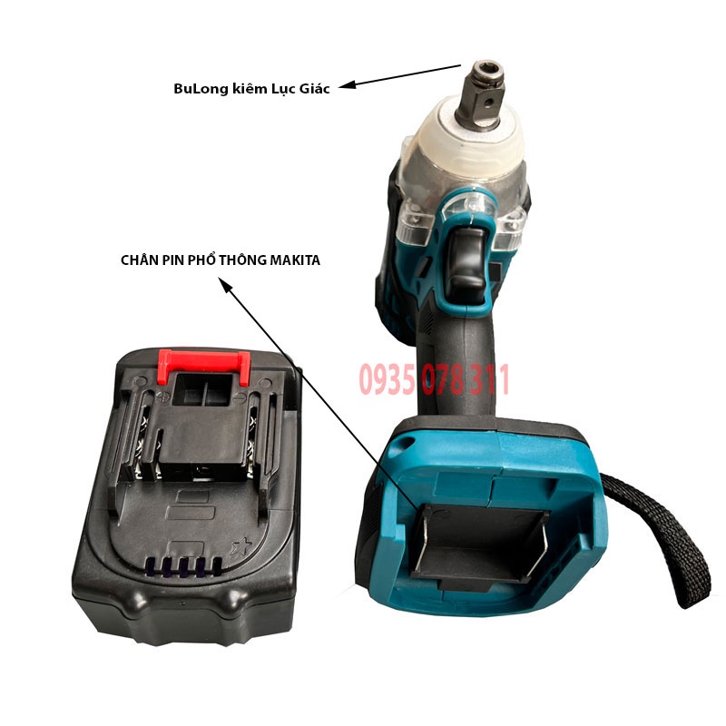 Máy Siết Bulong Makita 21V Dùng Pin Không Chổi Than 520Nm Bảo Hành 6 Tháng