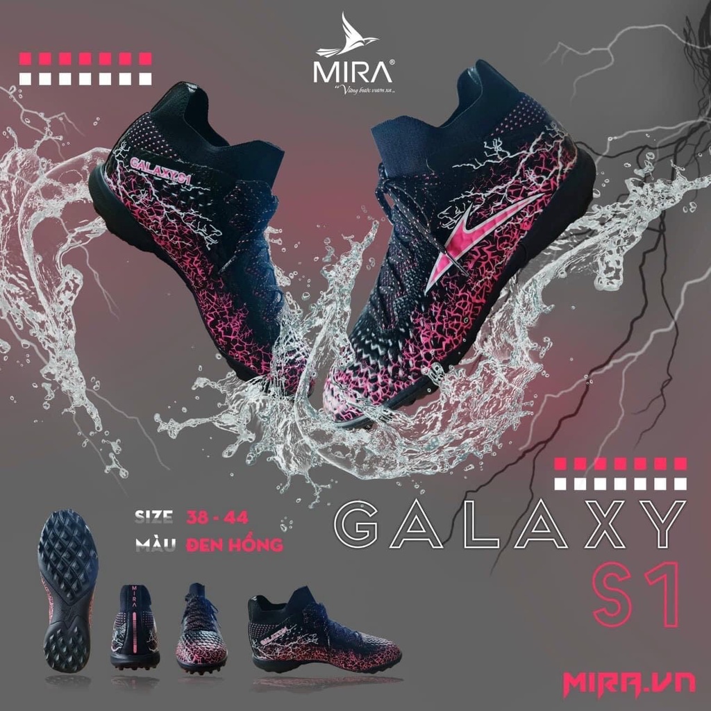 Giày Đá Bóng Sân Cỏ Nhân Tạo Chính Hãng Mira Galaxy S1 - Mẫu Mới Nhất 2022