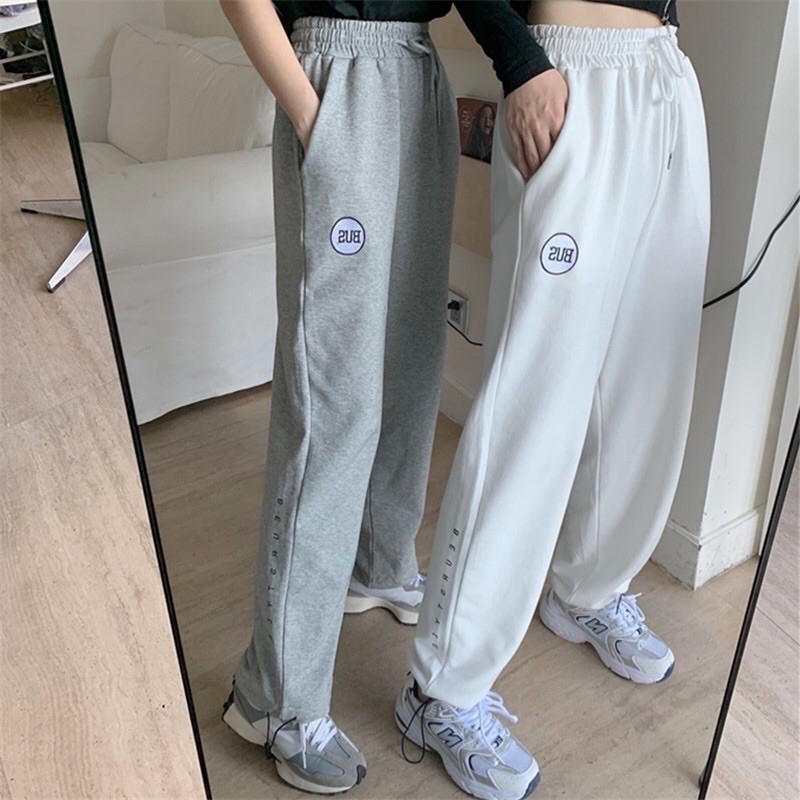 Quần Thun Nỉ Jogger Chữ Thêu Bus 3 Màu cực dễ mix đồ kèm ảnh thật