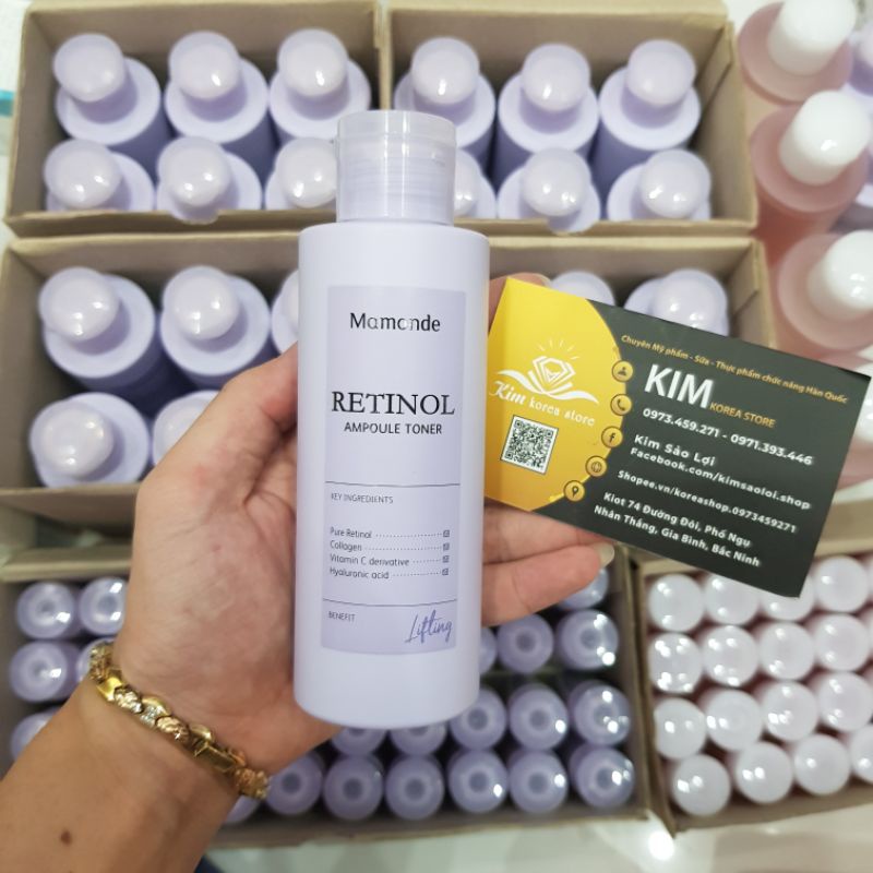 Nước hoa hồng Mamonde Retionel ampoule toner siêu căng bóng chống lão hóa