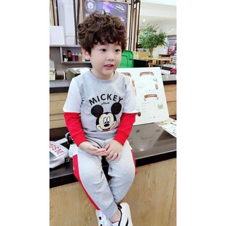 Bộ Bé Trai Nỉ Da Cá Mickey Mouse