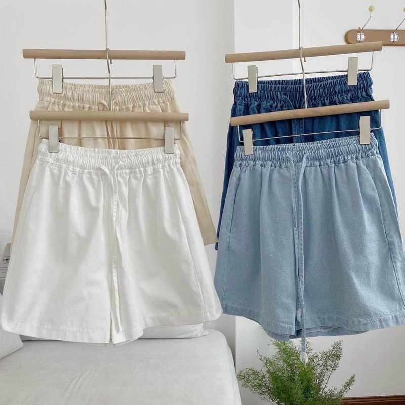 quần short bò giấy 4M cho nữ