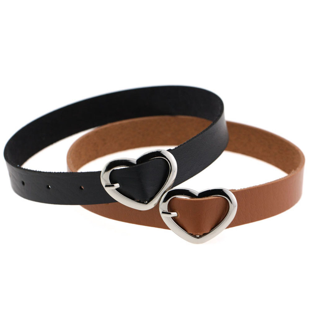 DOREEN 1pcs Funky Collar Choker Necklace Women Favorite Punk Goth Style Heart Ring Vintage Bijoux New Fine Jewelry Harajuku PU Leather/Multicolor