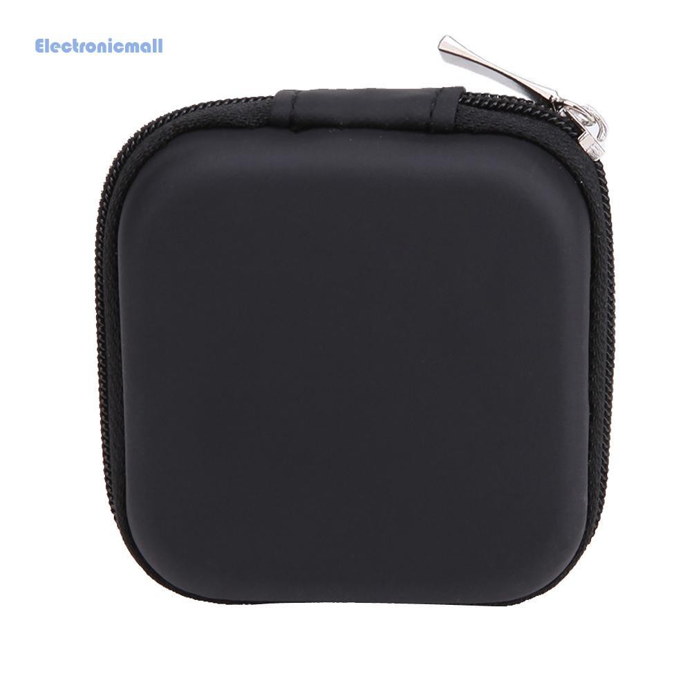 Hộp đựng tai nghe bluetooth/ dây cáp hình vuông có khóa kéo 80*80*30mm tiện lợi