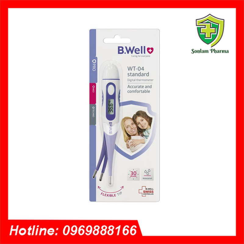 B.Well Swiss WT 04 Standard - Nhiệt Kế Điện Tử Đầu Mềm Linh Hoạt - Bảo Hành Trọn Đời