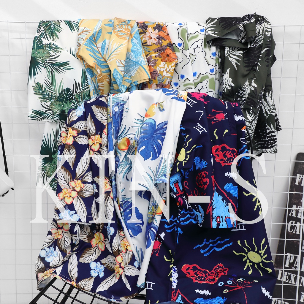 Áo Sơ Mi Nam Tay Ngắn Họa Tiết Hawaii Thời Trang