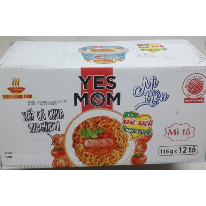 Thùng 12 tô Mì trộn Yes Mom vị Spagetty
