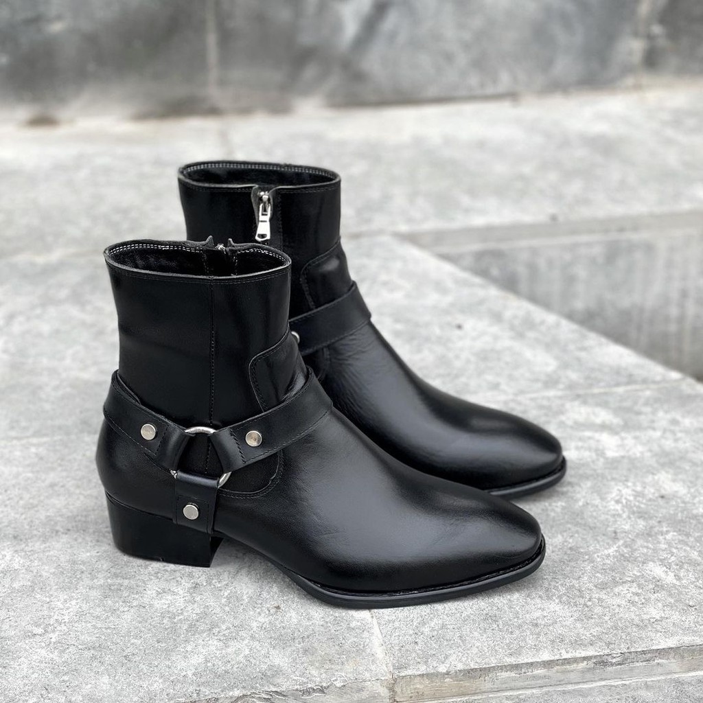 Harness Boots thời trang nam chất liệu da bò đế phíp độn 4.5cm | BigBuy360 - bigbuy360.vn