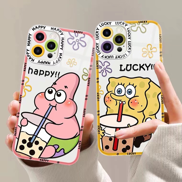 Ốp Điện Thoại TPU Dẻo Trong Suốt Họa Tiết Hoạt Hình Spongebob Cho Iphone 13 12 11 Pro Max 12 13 Mini Xr Xs Max X 6 6S 7 8Plus