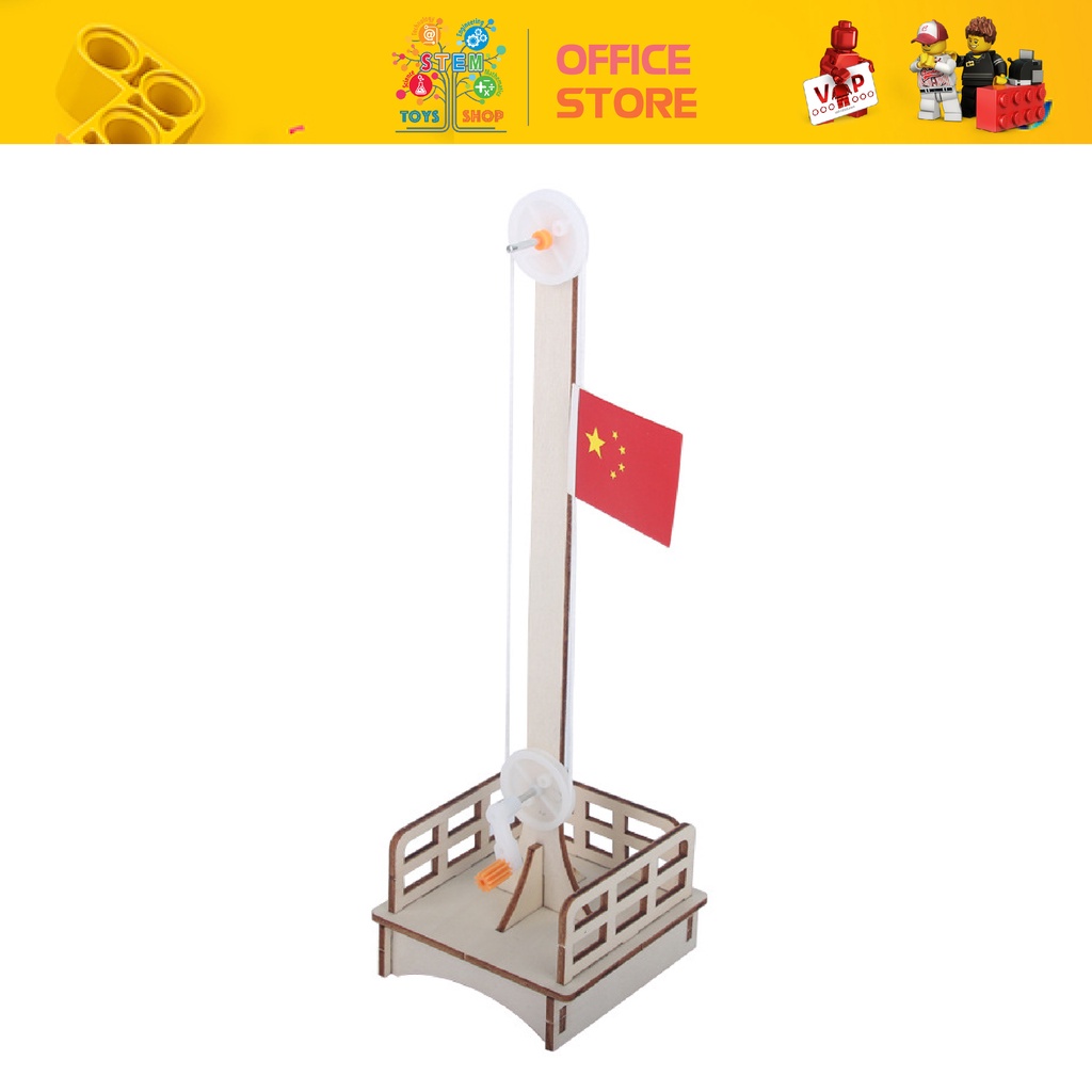 [Đồ Chơi Giáo Dục STEM] - Đồ Chơi Lắp Ghép Cột Cờ Bằng Gỗ Theo Phương Pháp Giáo Dục STEM