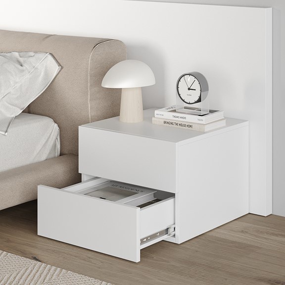 NOVA, Tủ Tủ đầu giường 2 ngăn kéo cở lớn DRA_080, 54x48x36cm, tủ gỗ Scandi Home