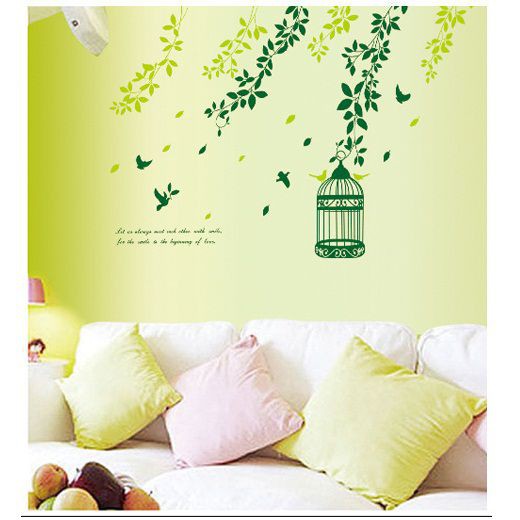 Decal dán tường 3D Giàn lá rơi DH056