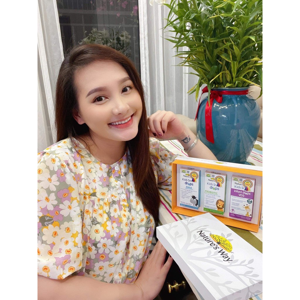 Bộ 3 Nature's Way Kids Smart Drops Bổ Sung DHA, Vitamin D3, Probiotic Cho Trẻ Sơ Sinh Phát Triển Não Bộ Cho Bé