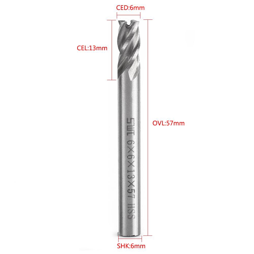 2 đầu mũi khoan HSS 6mm 4 rãnh dùng cho máy cắt/khắc