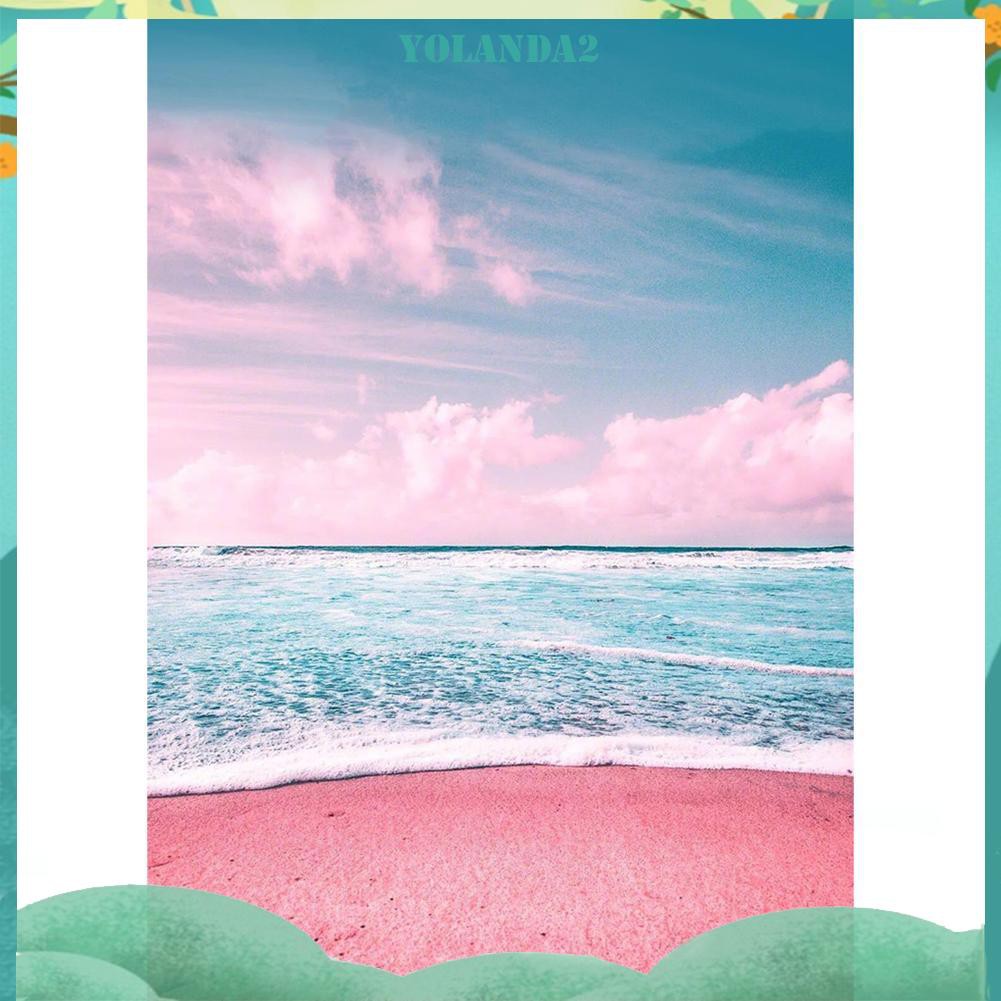 Set Tranh Đính Đá 5d Hình Phong Cảnh Bờ Biển Trang Trí Thủ Công