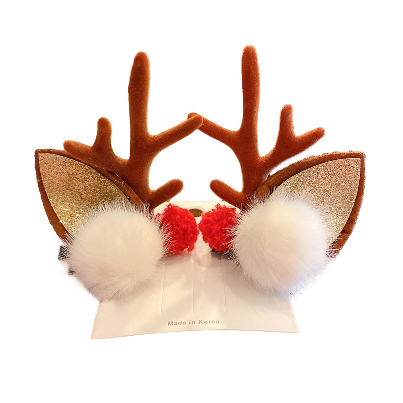 Kẹp tóc hình gạc nai giáng sinh đáng yêu làm quà cho bé gái