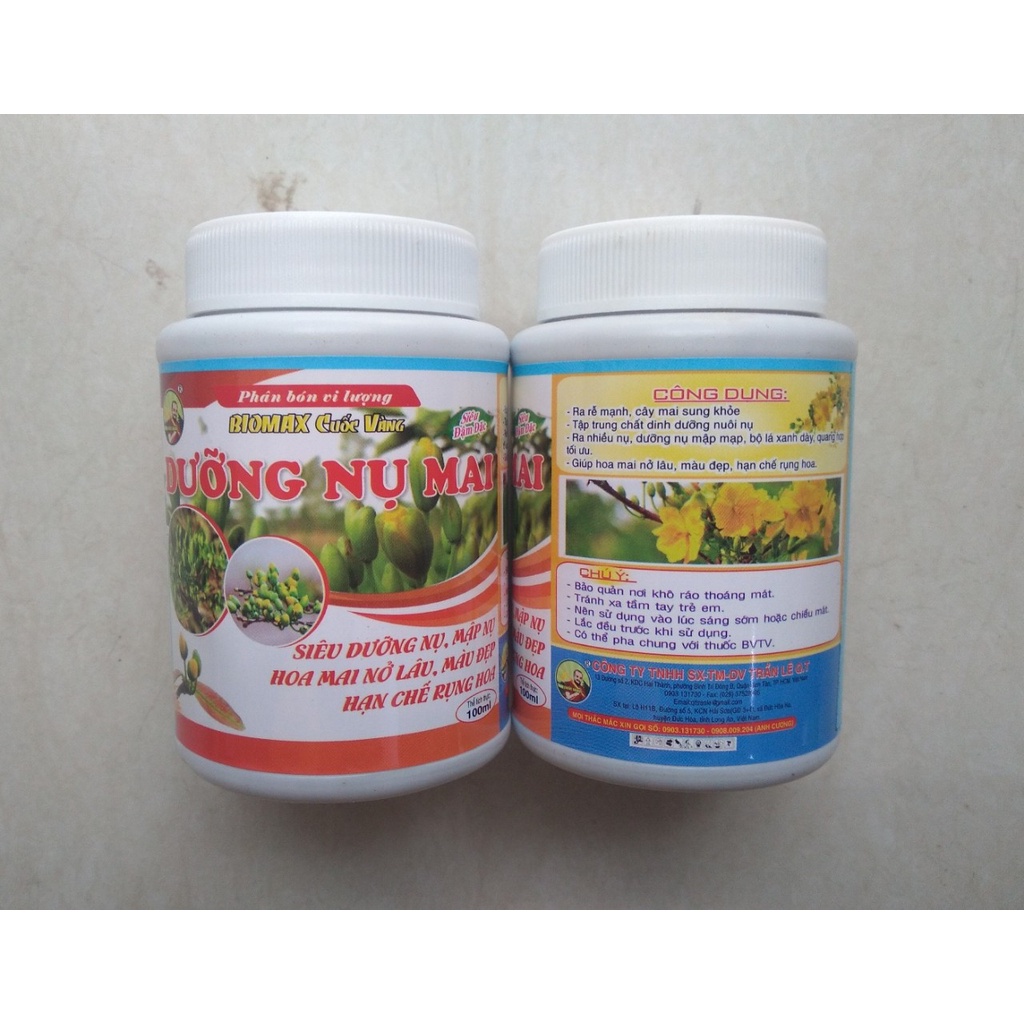 Phân bón Dưỡng Nụ Mai - Ra nhiều nụ, dưỡng nụ mập mạp, bộ lá xanh dày - Hủ 100ml