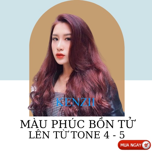 Thuốc Nhuộm Tóc Màu Phúc Bồn Tử  Tặng Trợ Nhuộm  Kenzii Lên Từ Tone 4 - 5 ( Thuốc Nhuộm Tóc Đỏ Tím )