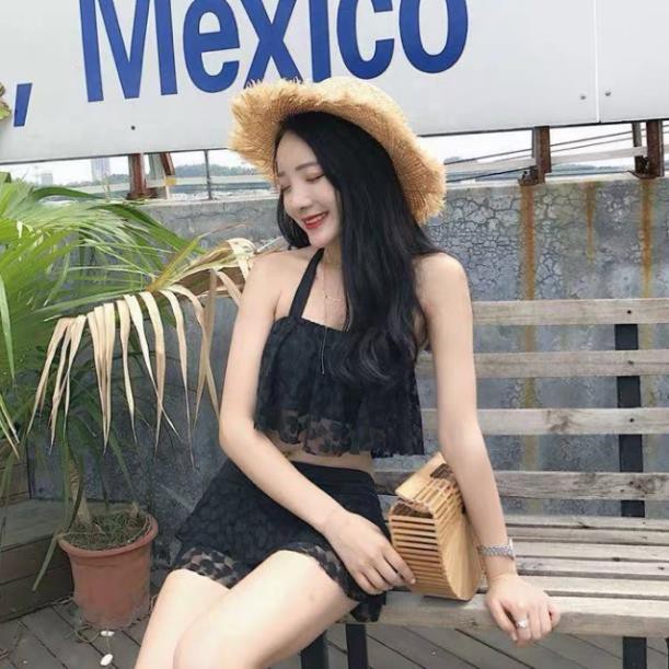 BỘ BƠI REN 2 MẢNH ĐEN VÀ HỒNG M3002 CHO NỮ | BigBuy360 - bigbuy360.vn