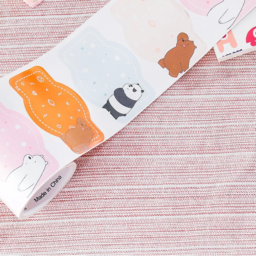 Cuộn note dạng sticker dán anh em gấu Bare Bear Chúng tôi đơn giản là gấu