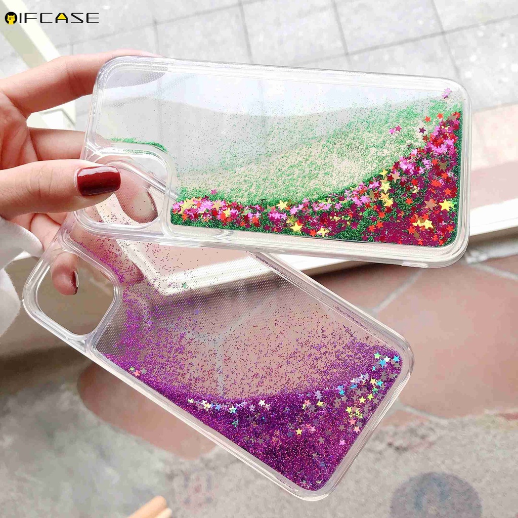 Ốp điện thoại dẻo trong suốt có nước kim tuyến ánh sao mơ màng dành cho iPhone 11 Pro Max XS Max XR X