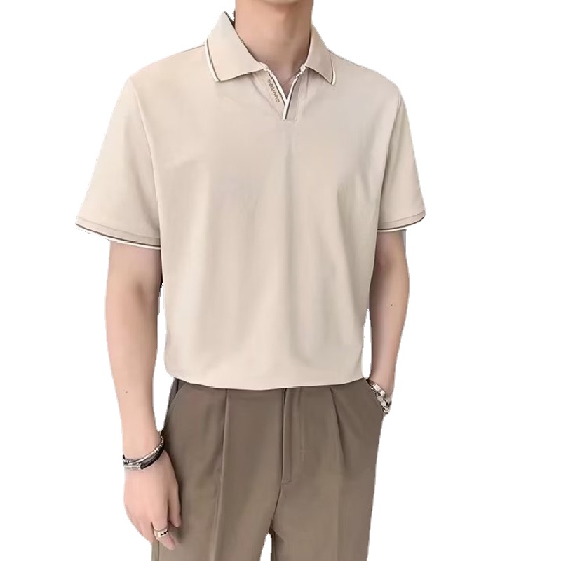 Áo Thun POLO Tay Ngắn Dáng Rộng In Chữ Cỡ Lớn M-3XL Phong Cách Hàn Quốc Thời Trang Cho Nam