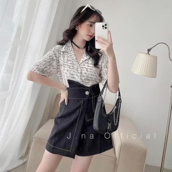 [ 𝐅𝐑𝐄𝐄 𝐒𝐇𝐈𝐏 ] SÉT ÁO SƠ MO CHỮ KĨ MIX QUẦN SHORT GIẢ VẤY NGẮN