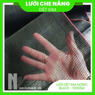 [4mx1m] Lưới dệt kim mono sợi tròn dùng che vườn lan, cây trồng - Đen, định lượng 120gr, khổ ngang 4m