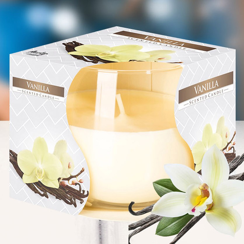 HƯƠNG HOA VANI,Ly nến thơm tinh dầu Bispol Vanilla 100g,thơm phòng,khử mùi,nhập khẩu châu âu