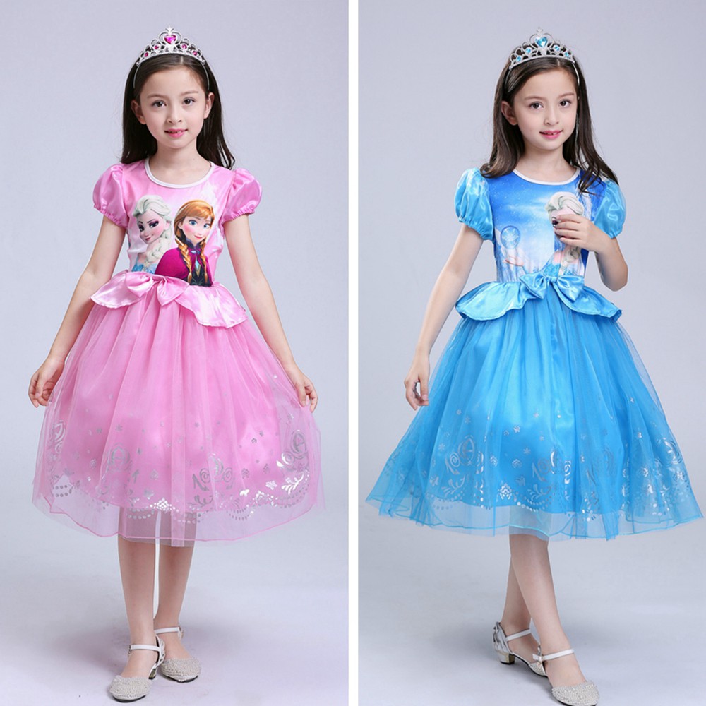 Đầm dự tiệc phong cách công chúa phối chi tiết viền cổ sang trọng dành cho bé gái