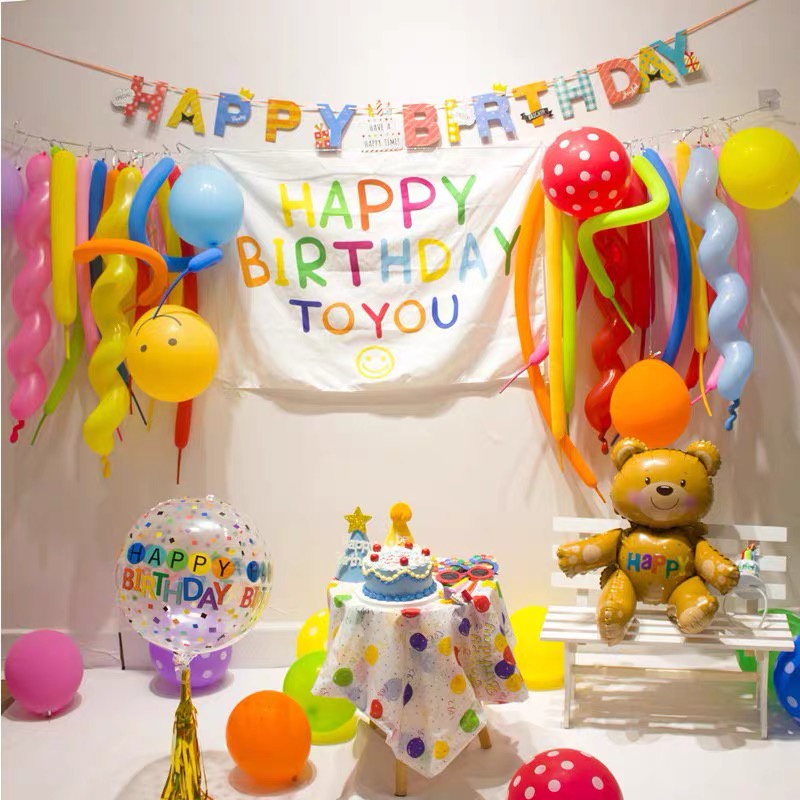 Bóng dài tạo hình trang trí sinh nhật thái lan 260 màu pastel nhiều màu sắc HAPPYKID BDTH