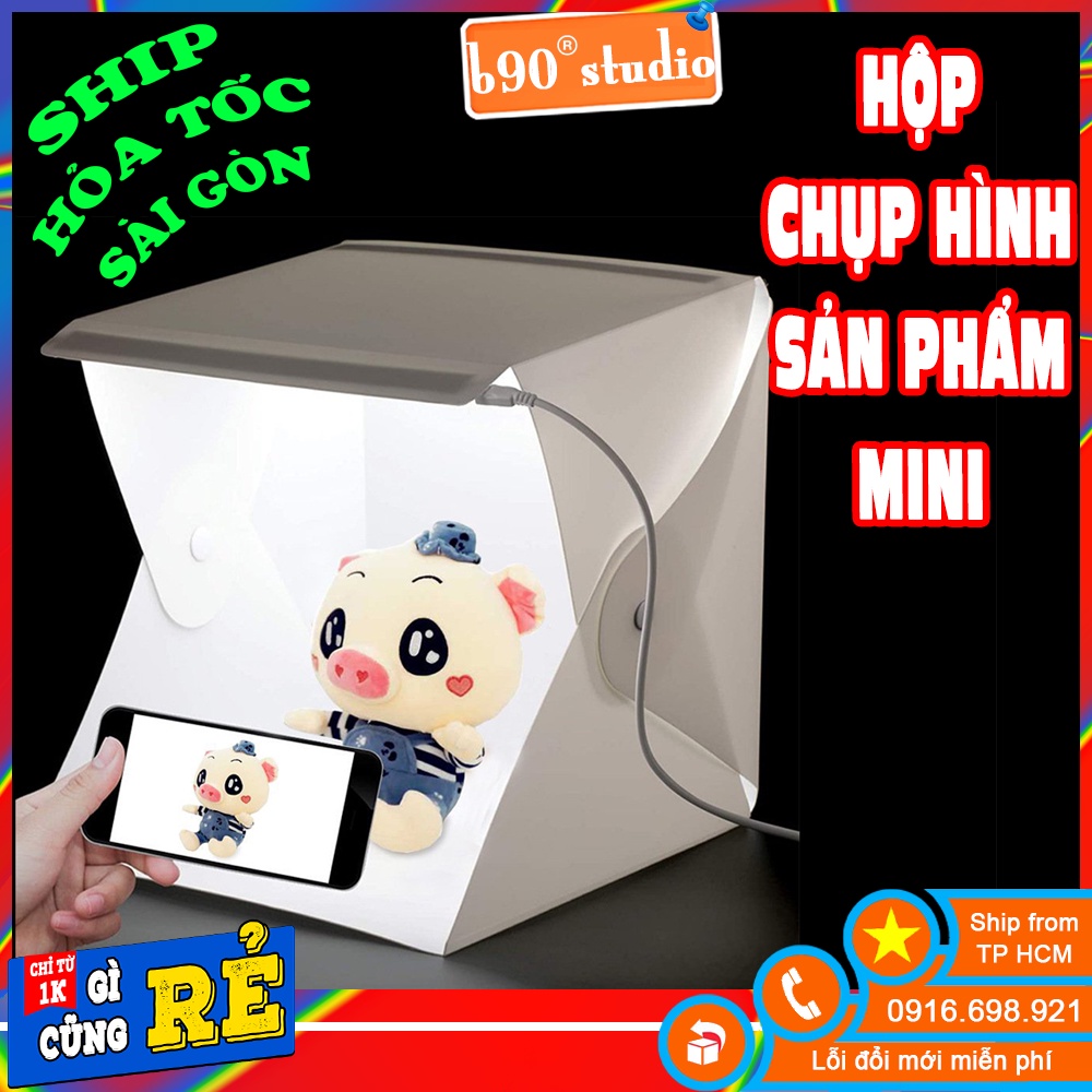 Hộp đèn studio ảnh size 22cm x 25cm ảnh chụp nhẹ nhàng ảnh studio set sản phẩm hộp đèn chụp mini