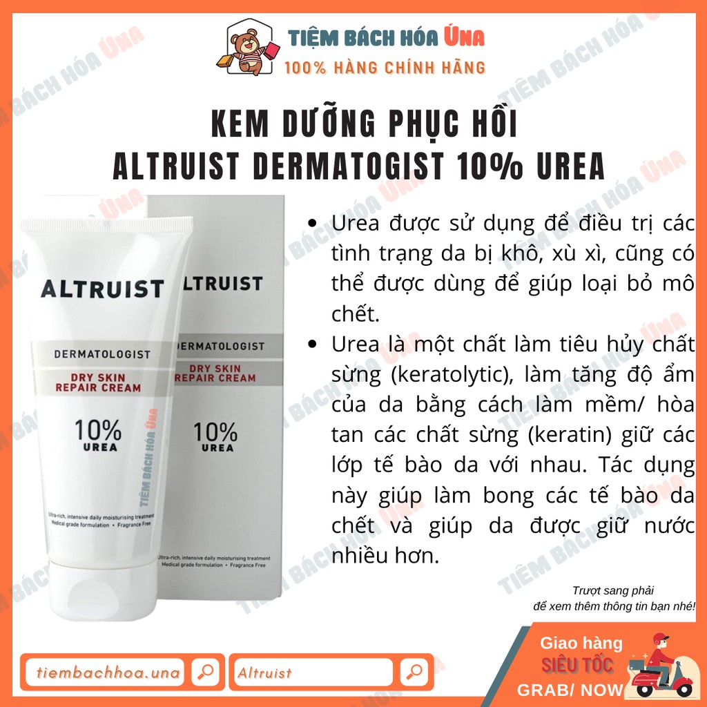 Kem dưỡng ẩm phục hồi da khô Altruist Dermatologist Dry Skin Repair Cream chứa 10% Urea 200 ml