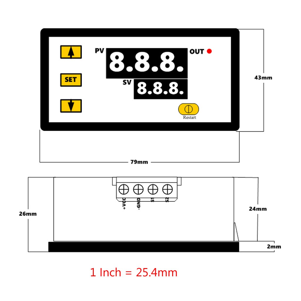 Bộ điều khiển nhiệt độ có cảm biến W3230 DC 12V 20A 50-120 ° C thông minh kèm hướng dẫn
