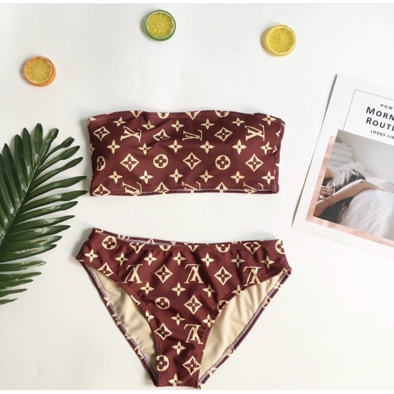 Bikini 2 mảnh hoạ tiết nâu sang chảnh
